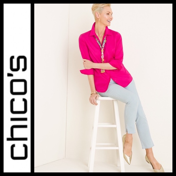 Chico's Jeans Nwt Chicos So Slimming Striped Girlfriend Ankle Jeans